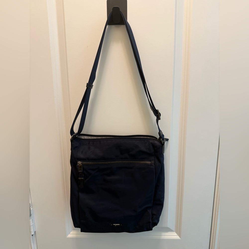 Tumi Navy Nylon Crossbody Bag